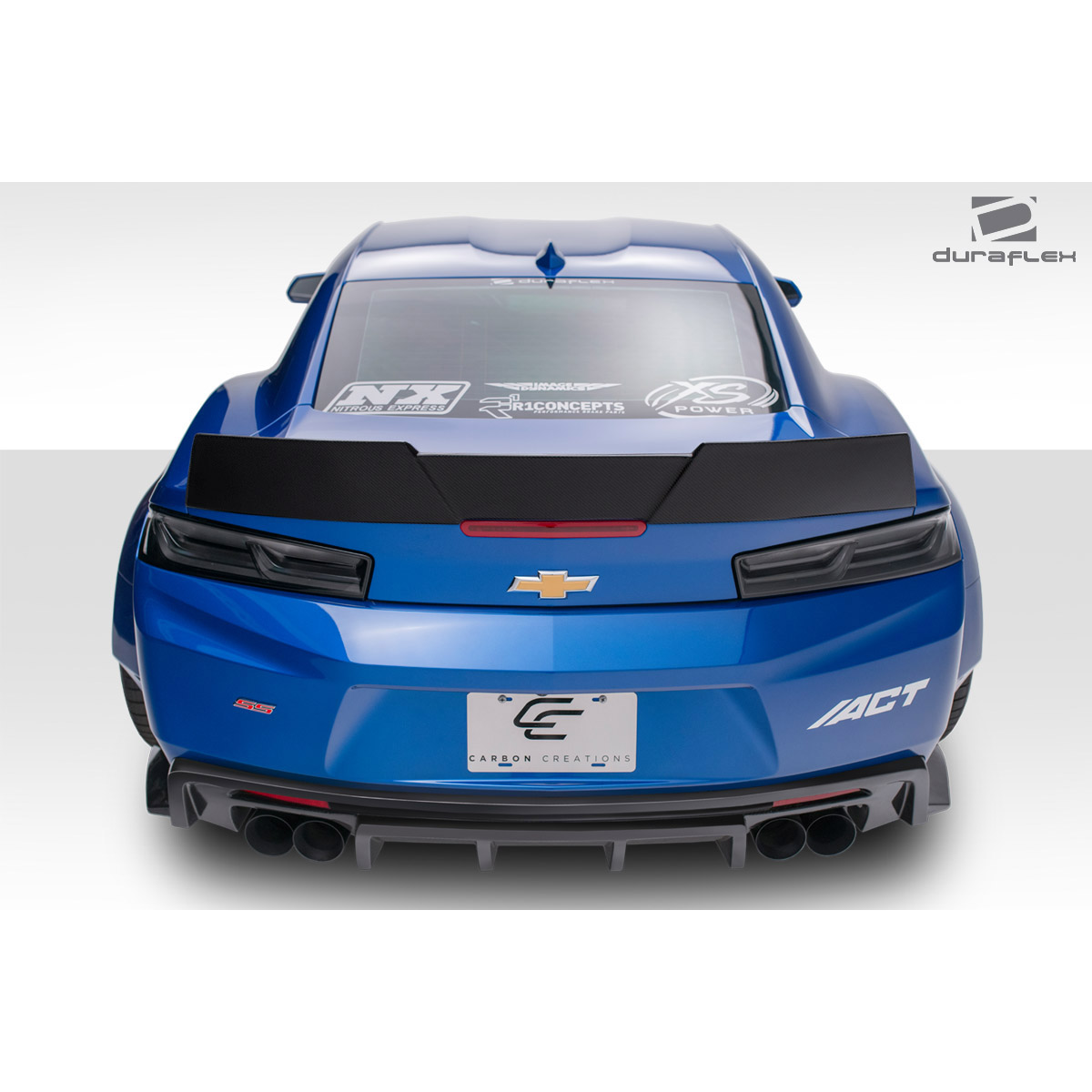 Modify your Chevrolet Camaro 2016 with our Exterior/Wings - Rear view angle of a Chevrolet Camaro