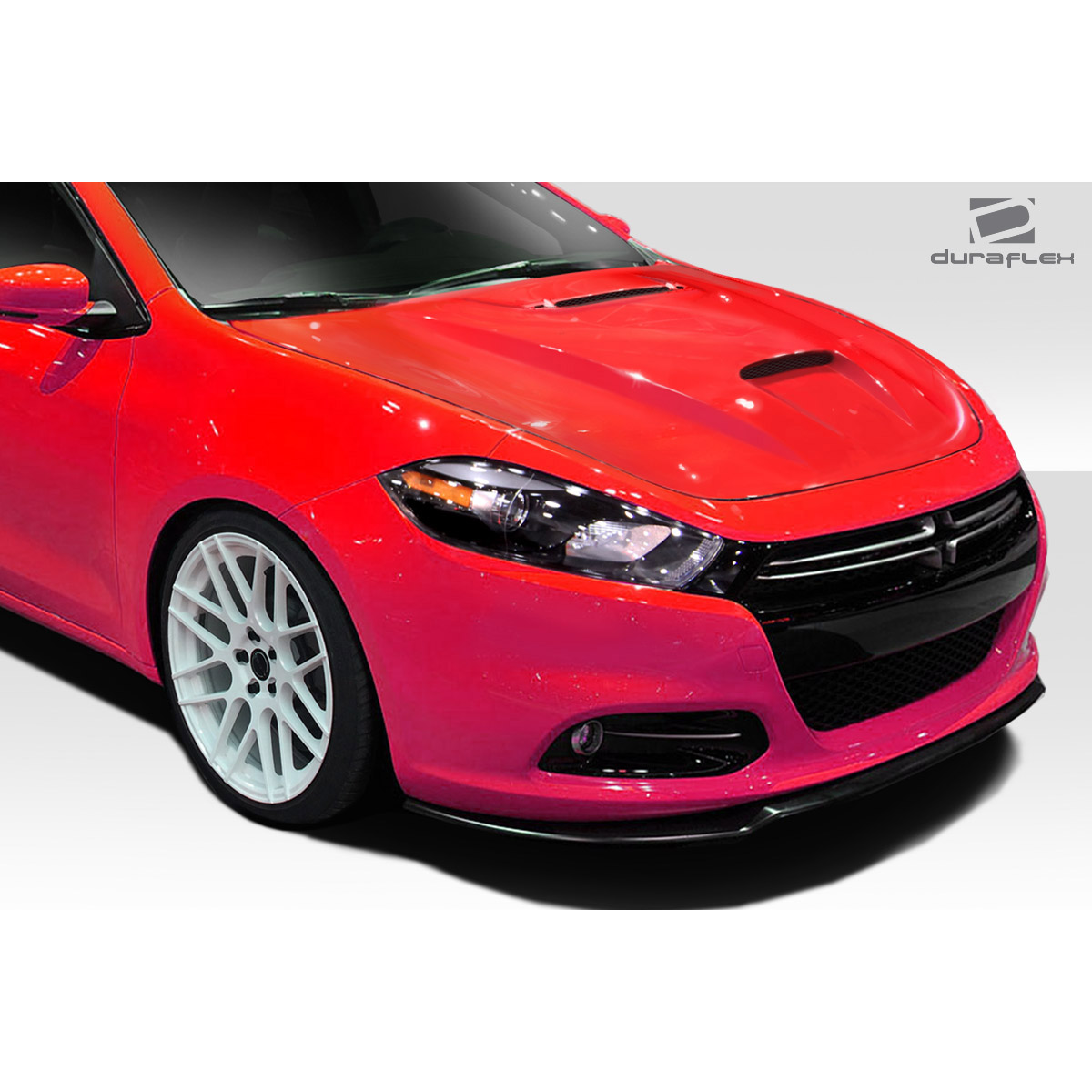 Modify your Dodge Dart 2013 with our Exterior/Hoods - Front angle view showing the hood design and features