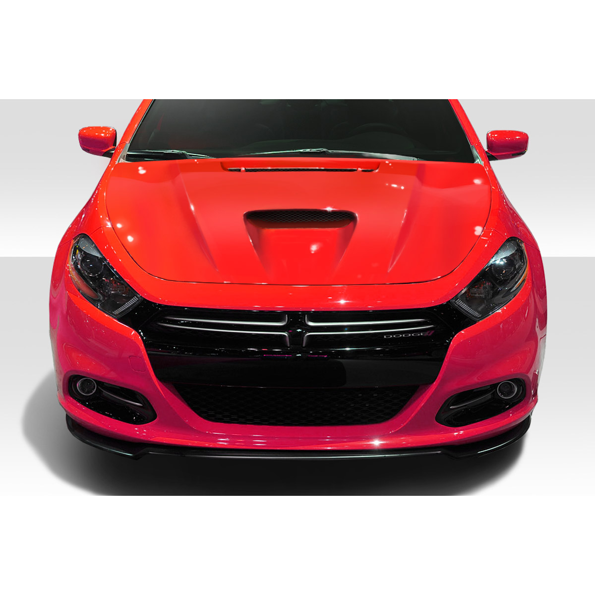 Modify your Dodge Dart 2013 with our Exterior/Hoods - Front view of vehicle at eye level angle