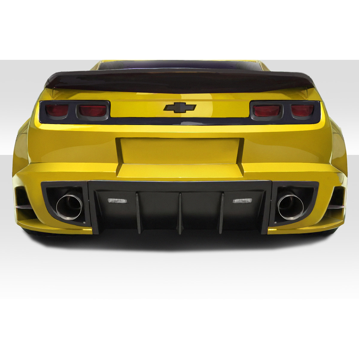 Modify your Chevrolet Camaro 2010 with our Exterior/Complete Body Kits - Rear view of a yellow Chevrolet Camaro