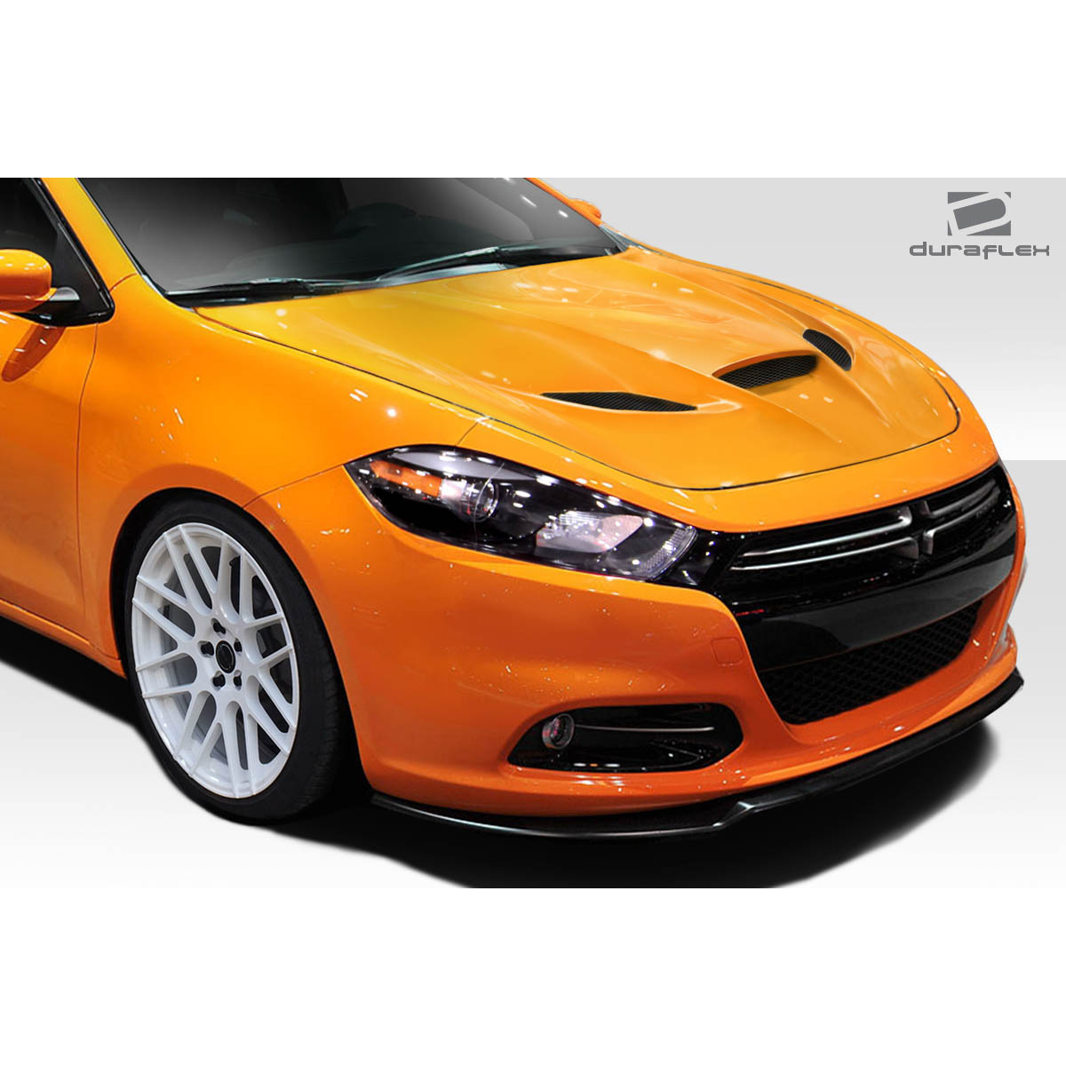 Modify your Dodge Dart 2013 with our Exterior/Hoods - Angled view of the hood and front fascia