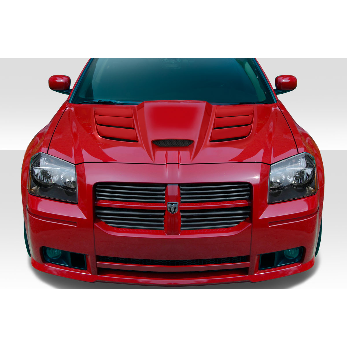 Modify your Dodge Magnum 2005 with our Exterior/Hoods - Front view of vehicle hood at zero degrees angle