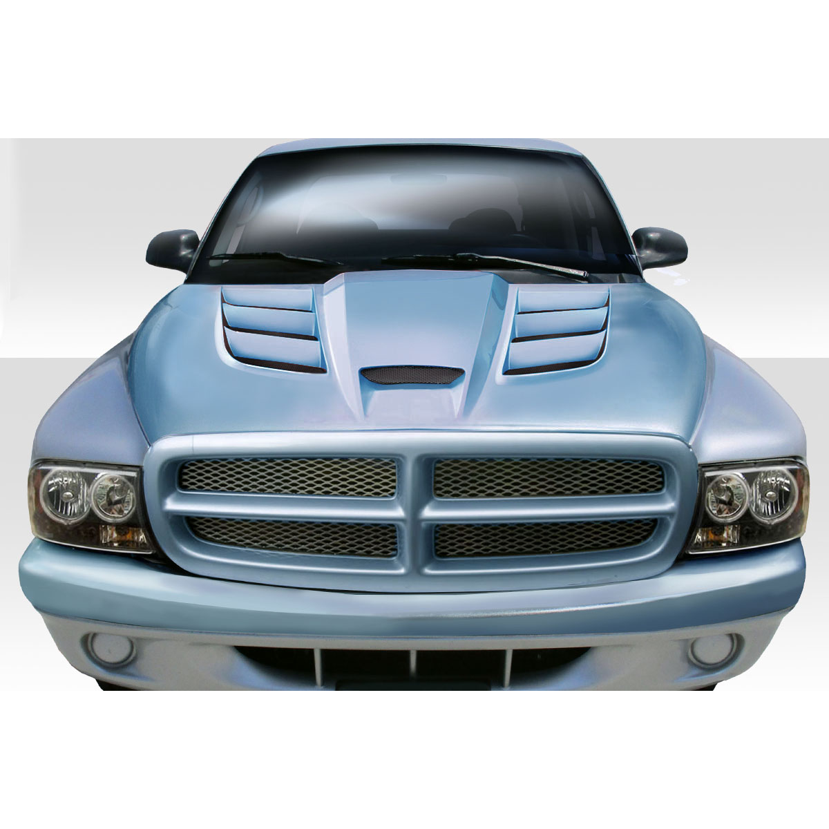 Modify your Dodge Dakota 1997 with our Exterior/Hoods - Front view of the vehicle part