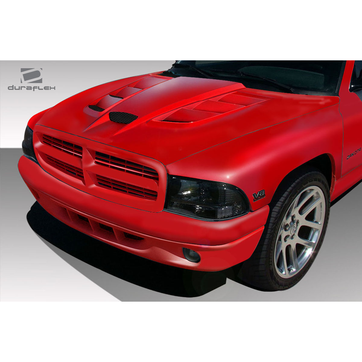 Modify your Dodge Dakota 1997 with our Exterior/Hoods - Image shows hood at a slight top front angle