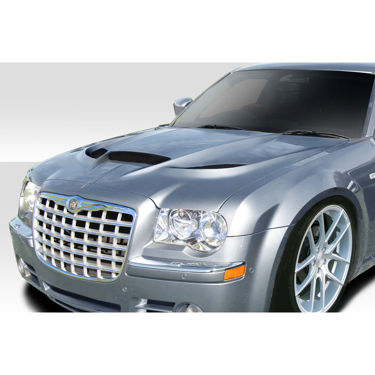 Modify your Chrysler 300 2005 with our Exterior/Hoods - Front angle view of the Chrysler 300 hood