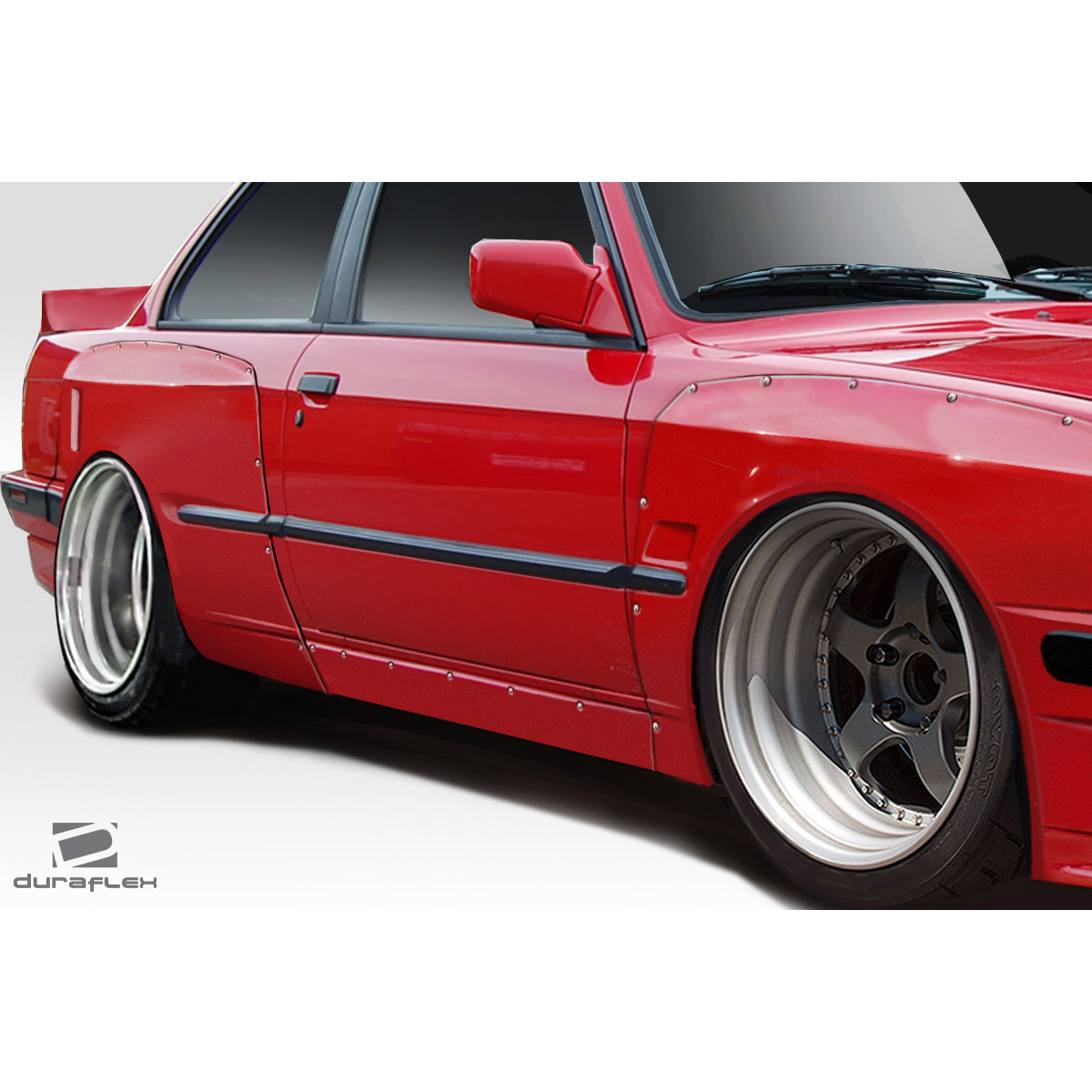 Modify your BMW 3-Series 1984 with our Exterior/Complete Body Kits - Side angle view of the vehicle showcasing custom features