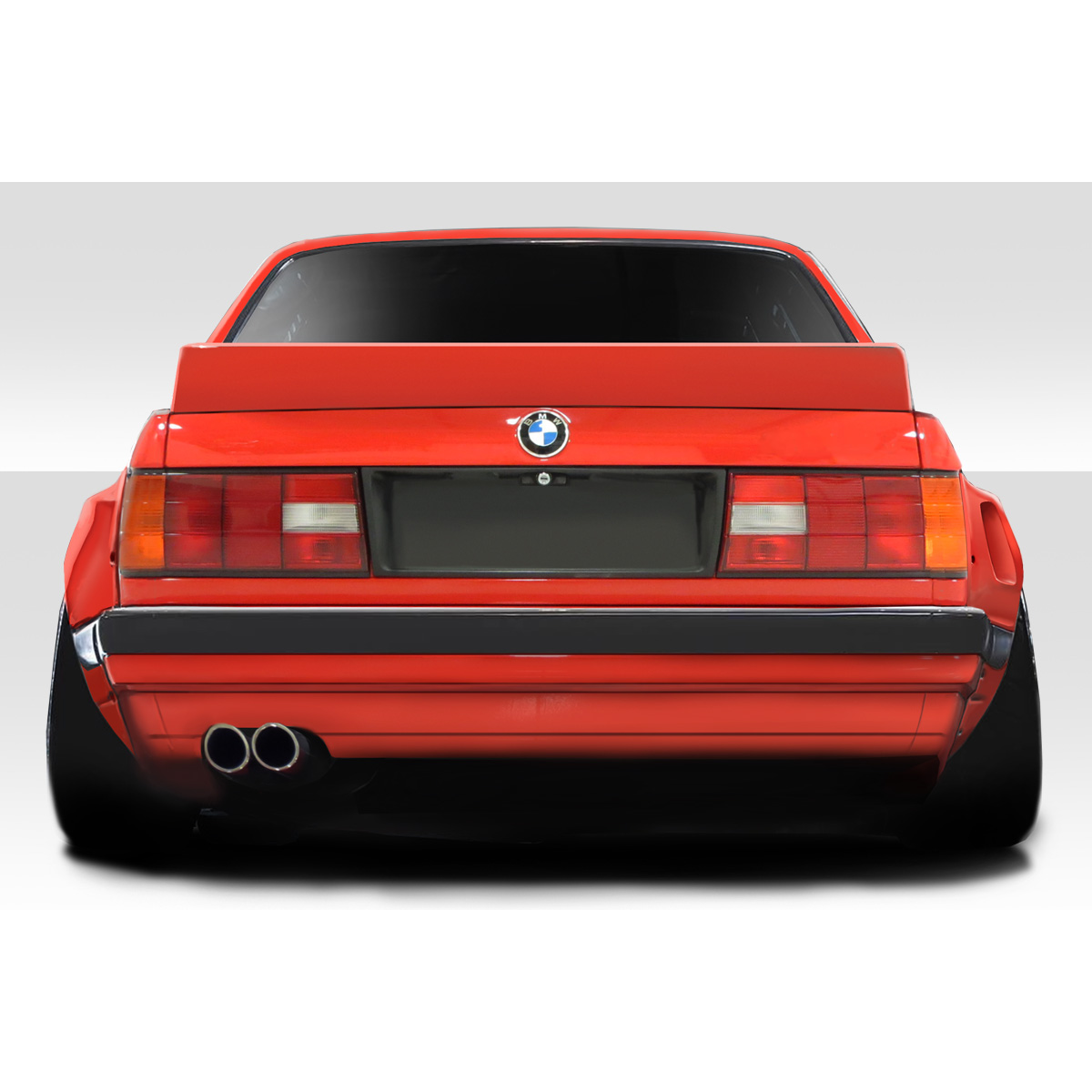 Modify your BMW 3-Series 1984 with our Exterior/Wings - Rear view of the car at a straight angle