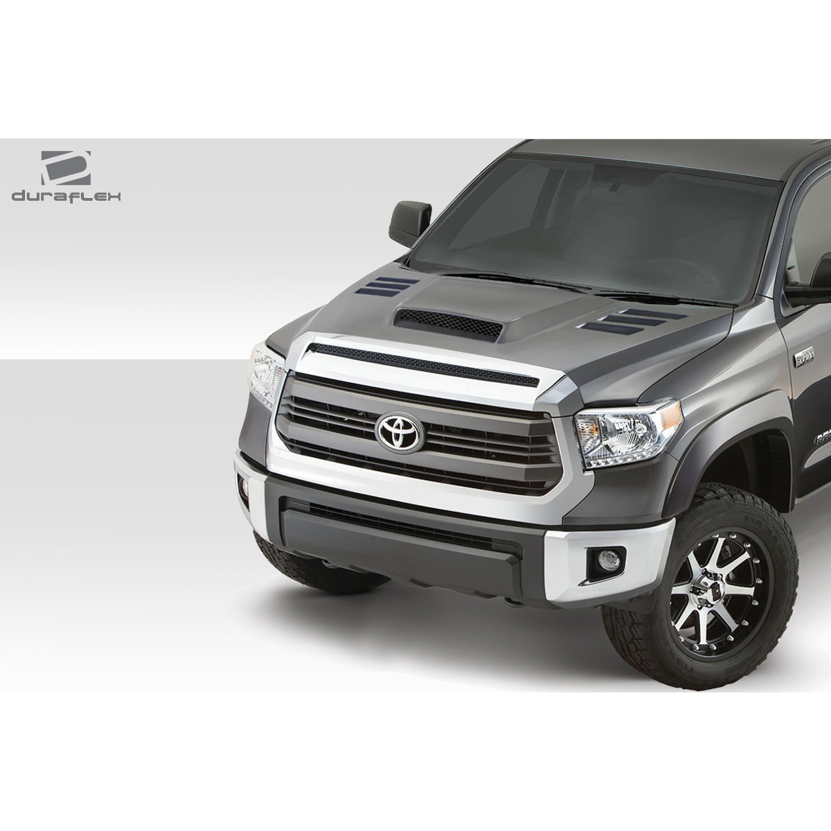 Modify your Toyota Tundra 2014 with our Exterior/Hoods - Front angle view of 2014-2021 Toyota Tundra hood