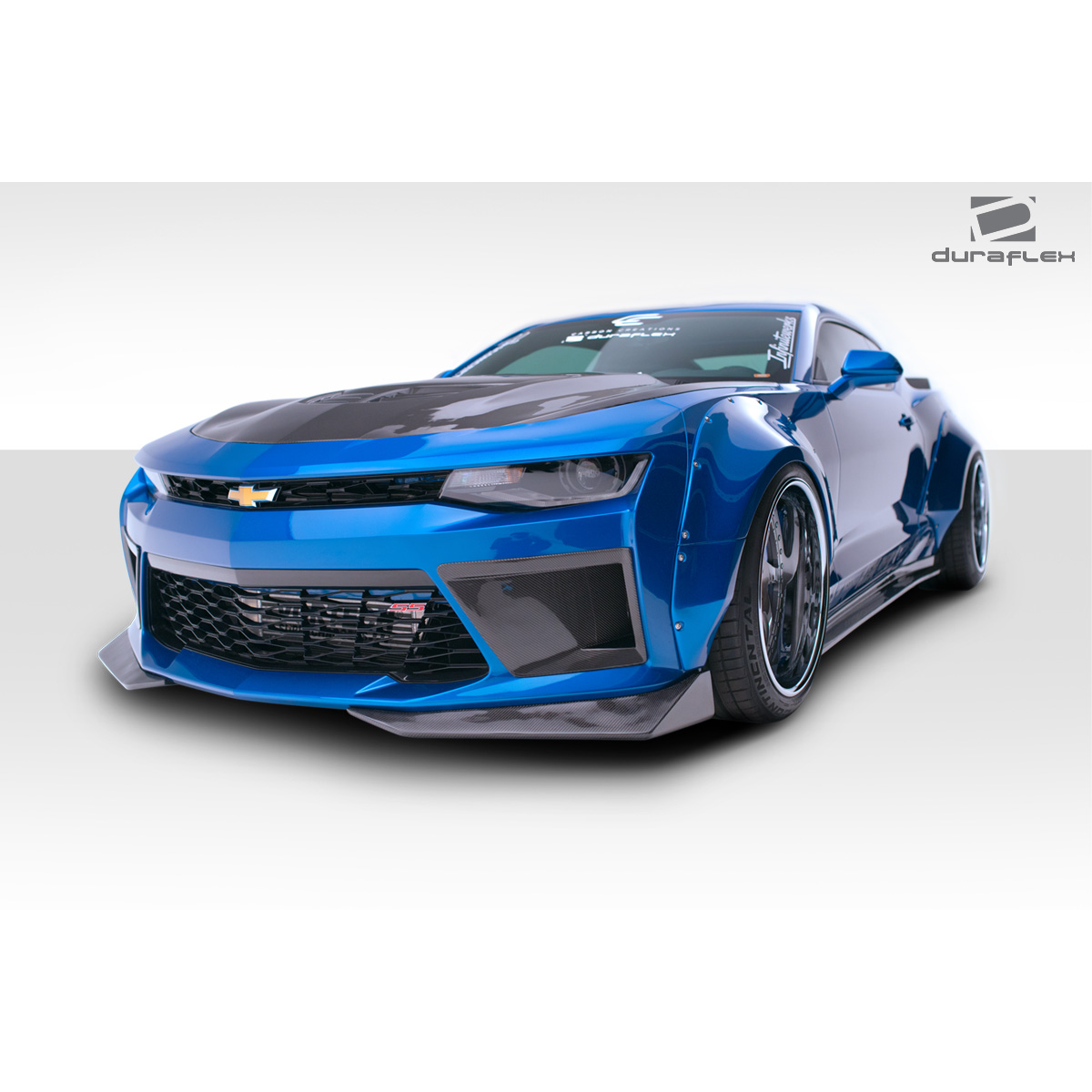 Modify your Chevrolet Camaro 2016 with our Exterior/Complete Body Kits - Front angle view of vehicle showing body kit