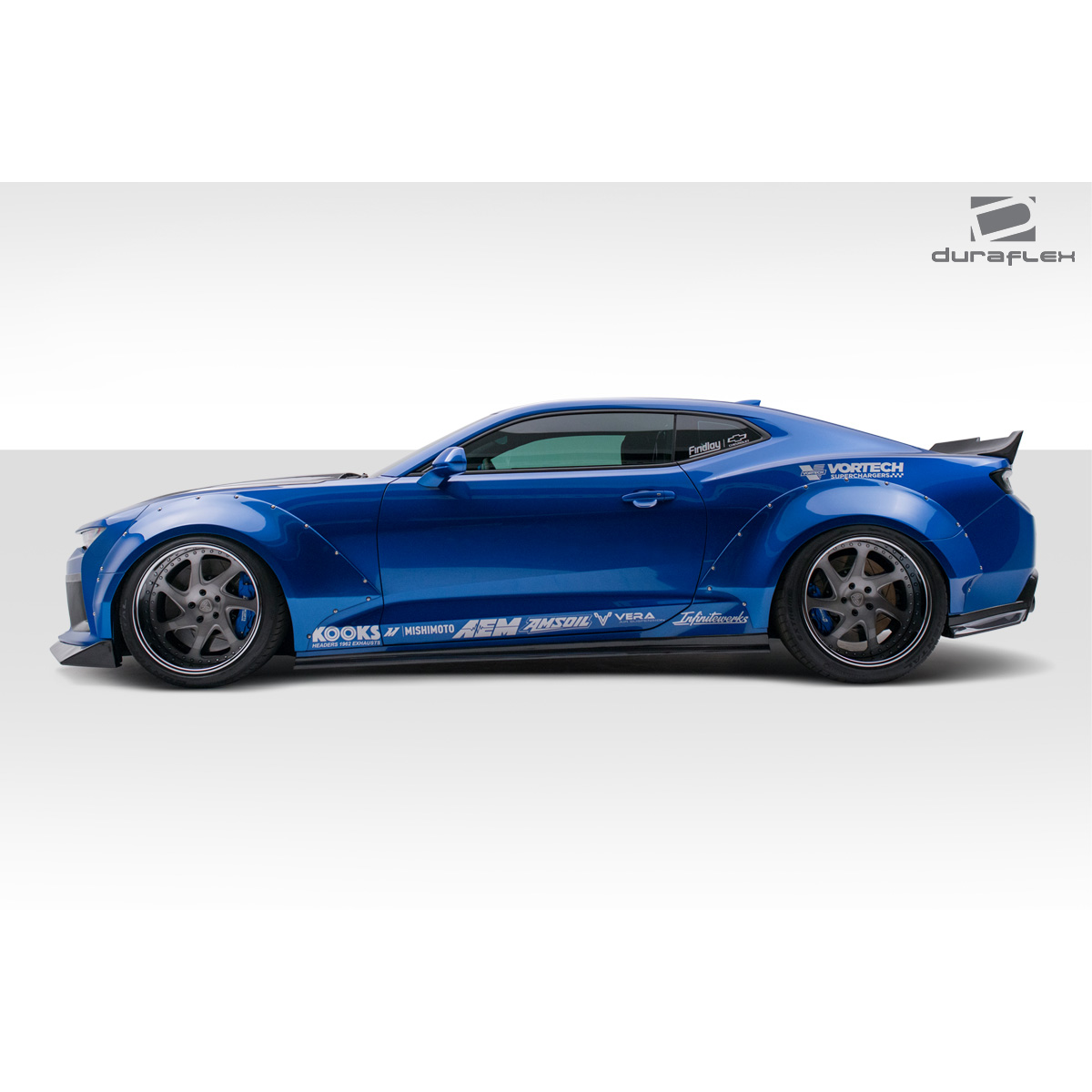 Modify your Chevrolet Camaro 2016 with our Exterior/Complete Body Kits - Side profile view of car body kit