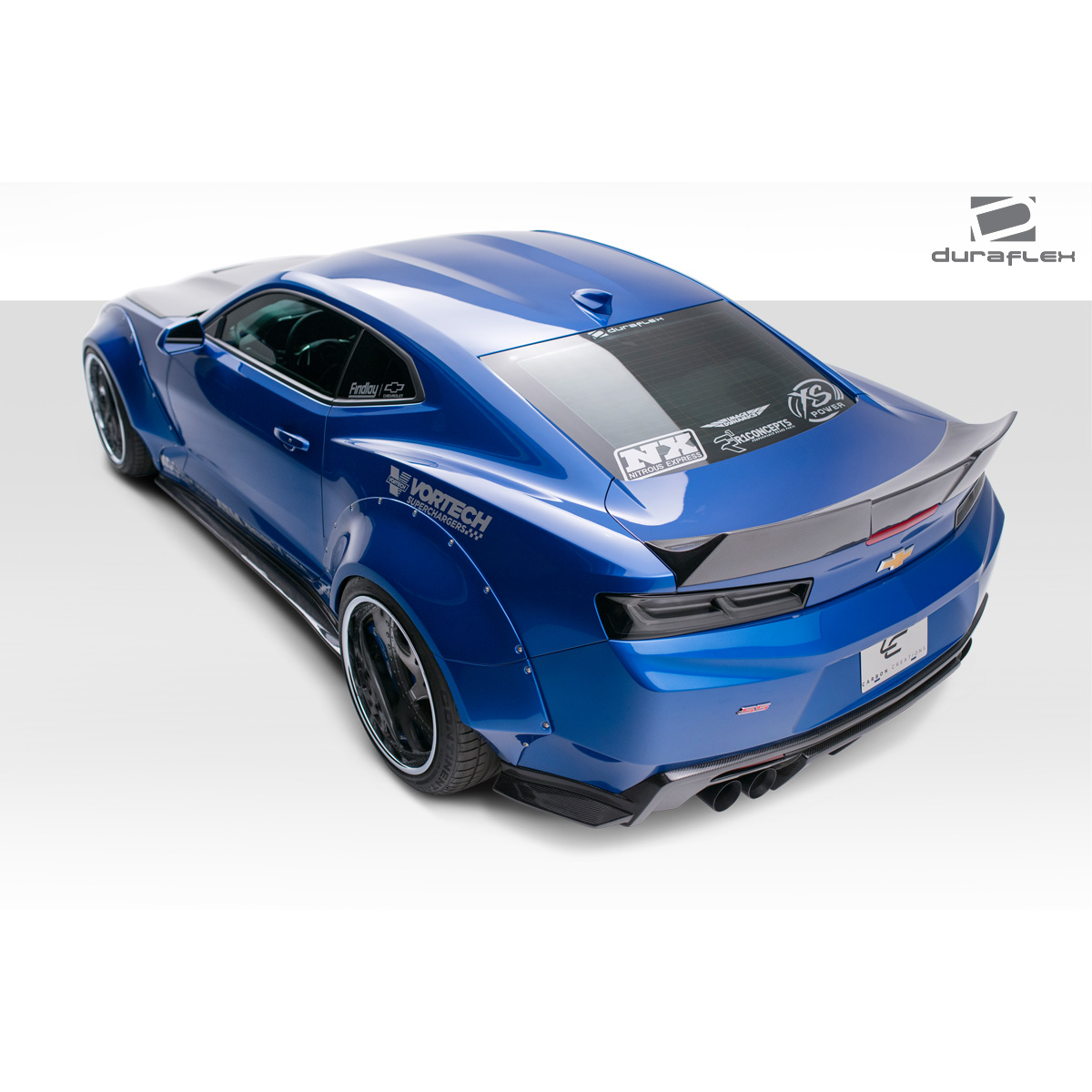 Modify your Chevrolet Camaro 2016 with our Exterior/Complete Body Kits - Viewed from a high rear angle showcasing the body kit