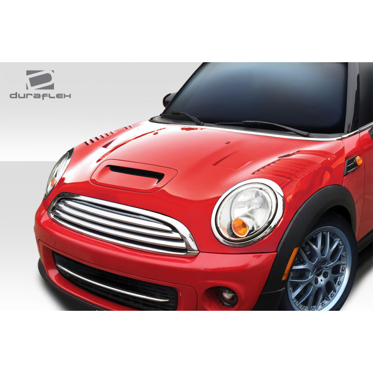 Modify your Mini Cooper 2007 with our Exterior/Hoods - Front angle view of Mini Cooper hood