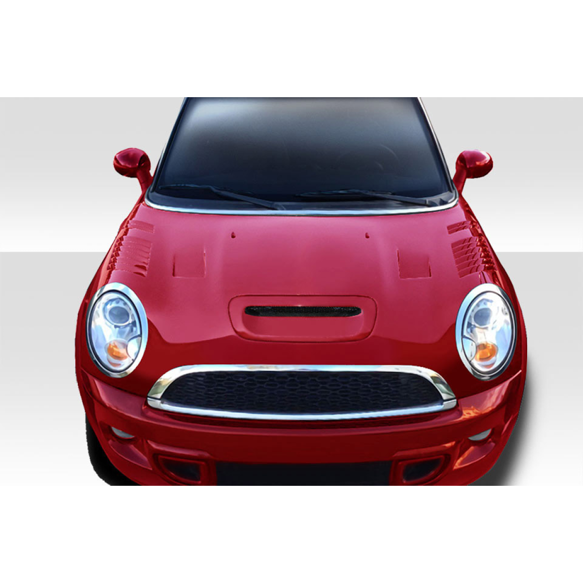 Modify your Mini Cooper 2007 with our Exterior/Hoods - Front view of Mini Cooper Racer Hood