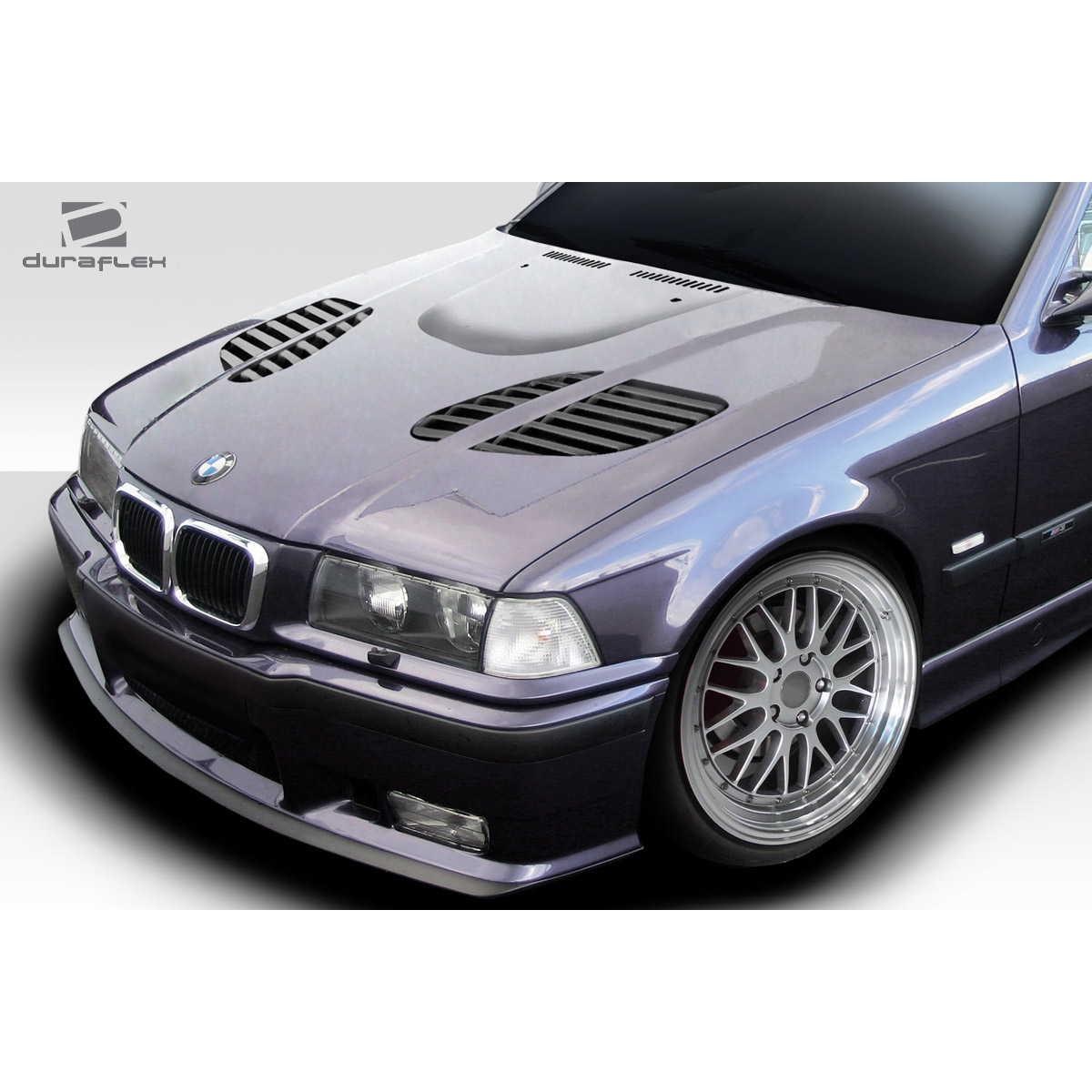 Modify your BMW 3-Series 1992 with our Exterior/Hoods - Angled view of the car showing the hood design