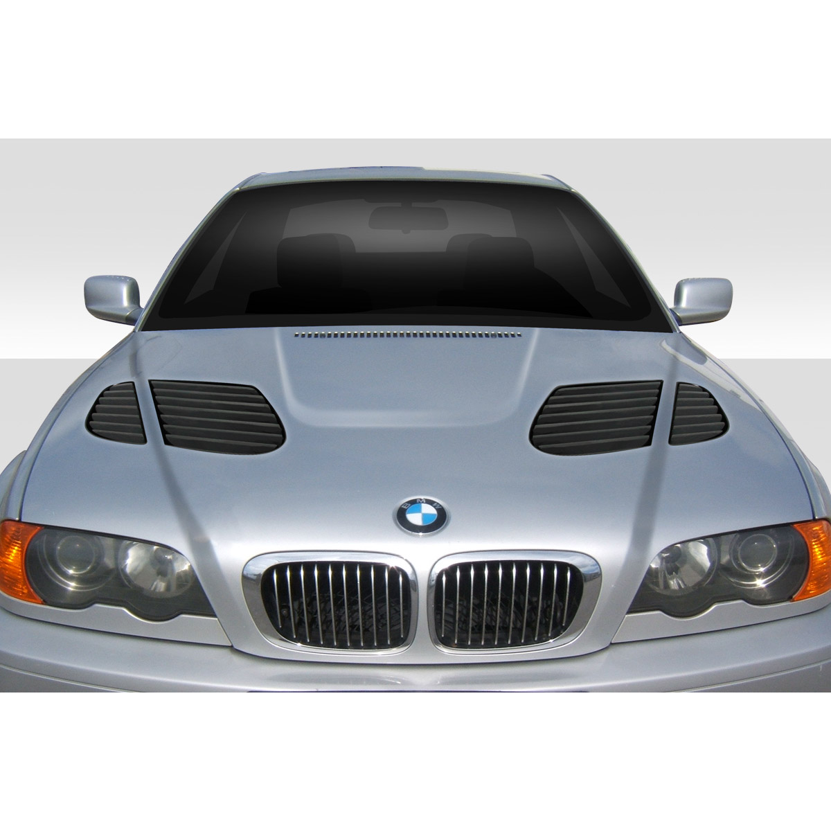 Modify your BMW 3-Series 1999 with our Exterior/Hoods - Front view of the hood at a slight angle