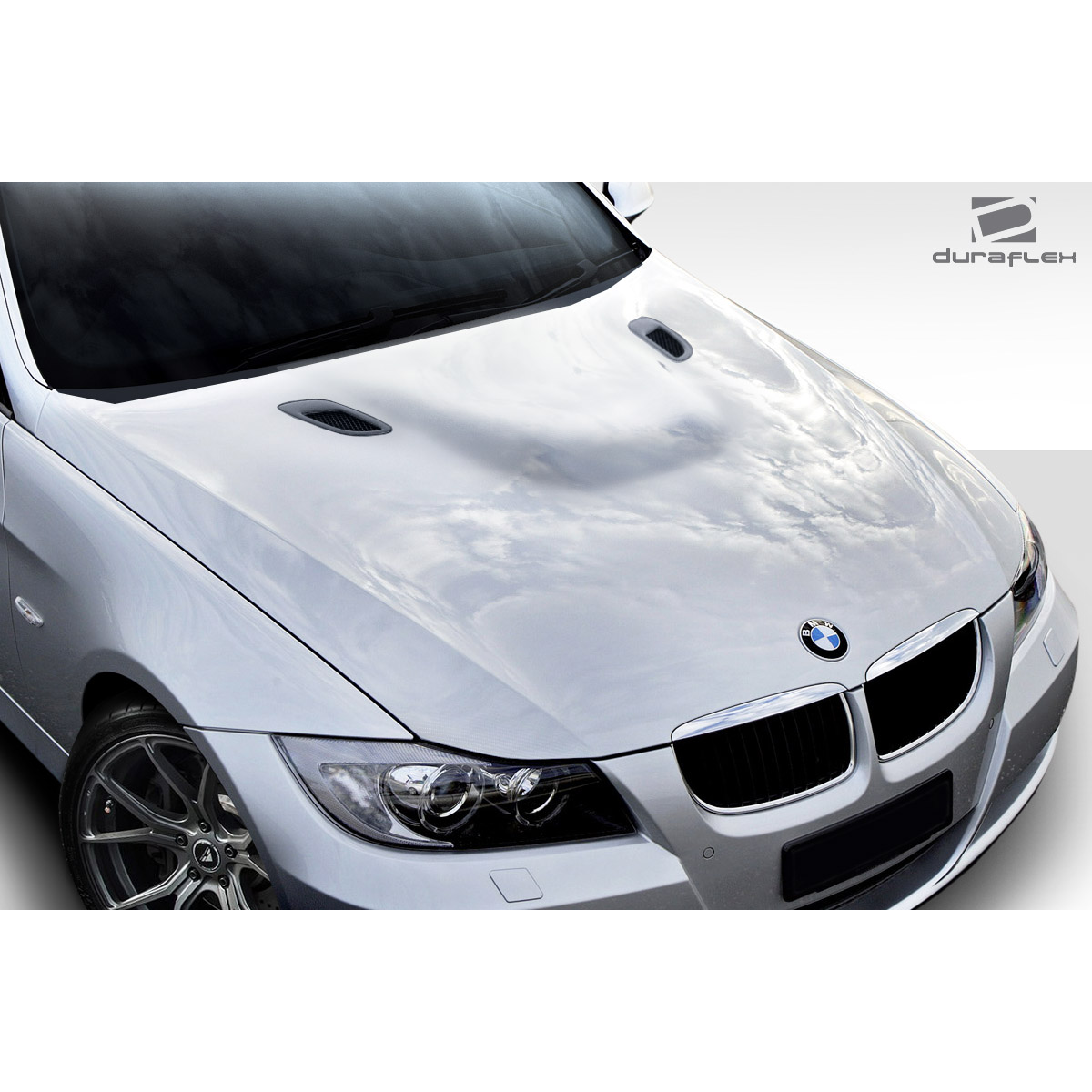 Modify your BMW 3-Series 2006 with our Exterior/Hoods - Top down view of hood at slight angle