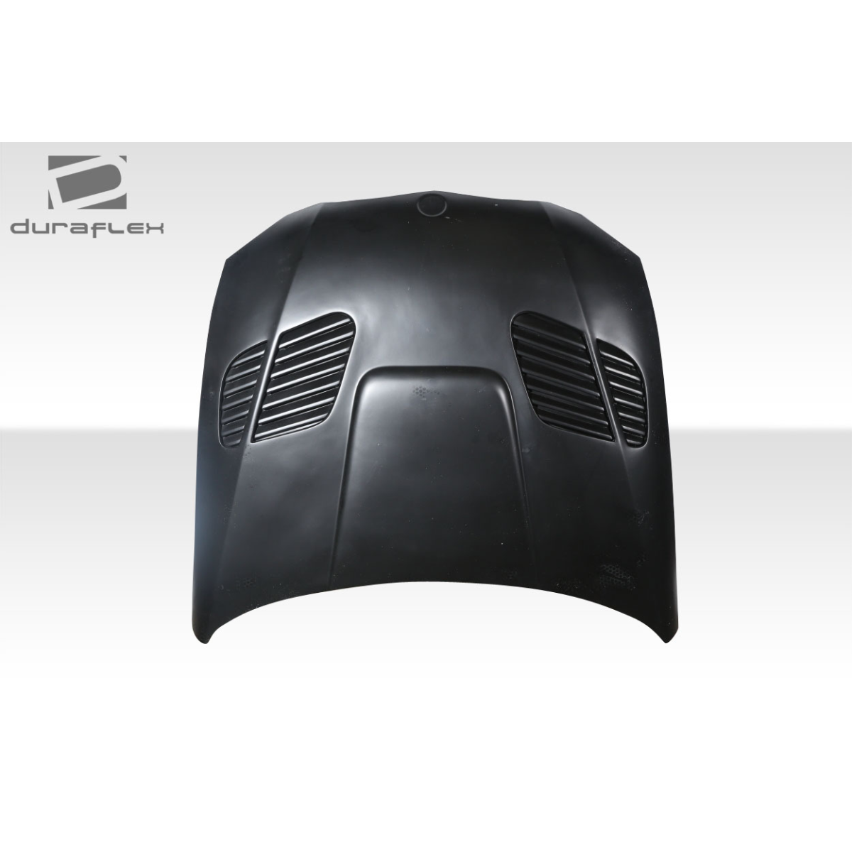 Modify your BMW M3 2008 with our Exterior/Hoods - Front view of a car hood at a slight angle