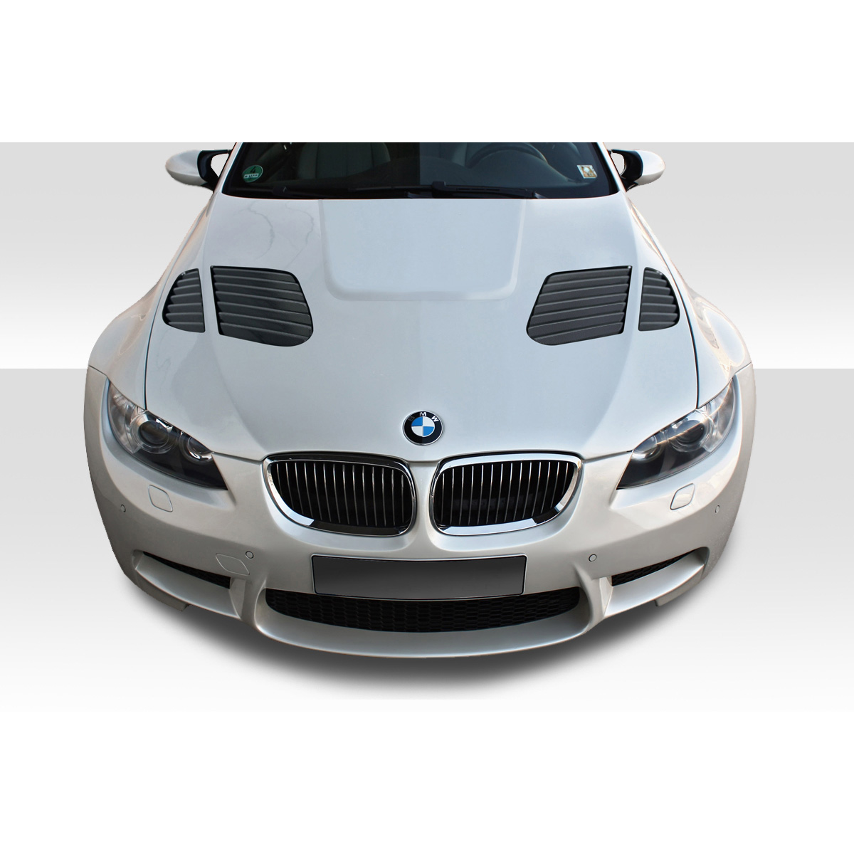 Modify your BMW M3 2008 with our Exterior/Hoods - Top down view of car hood with vents