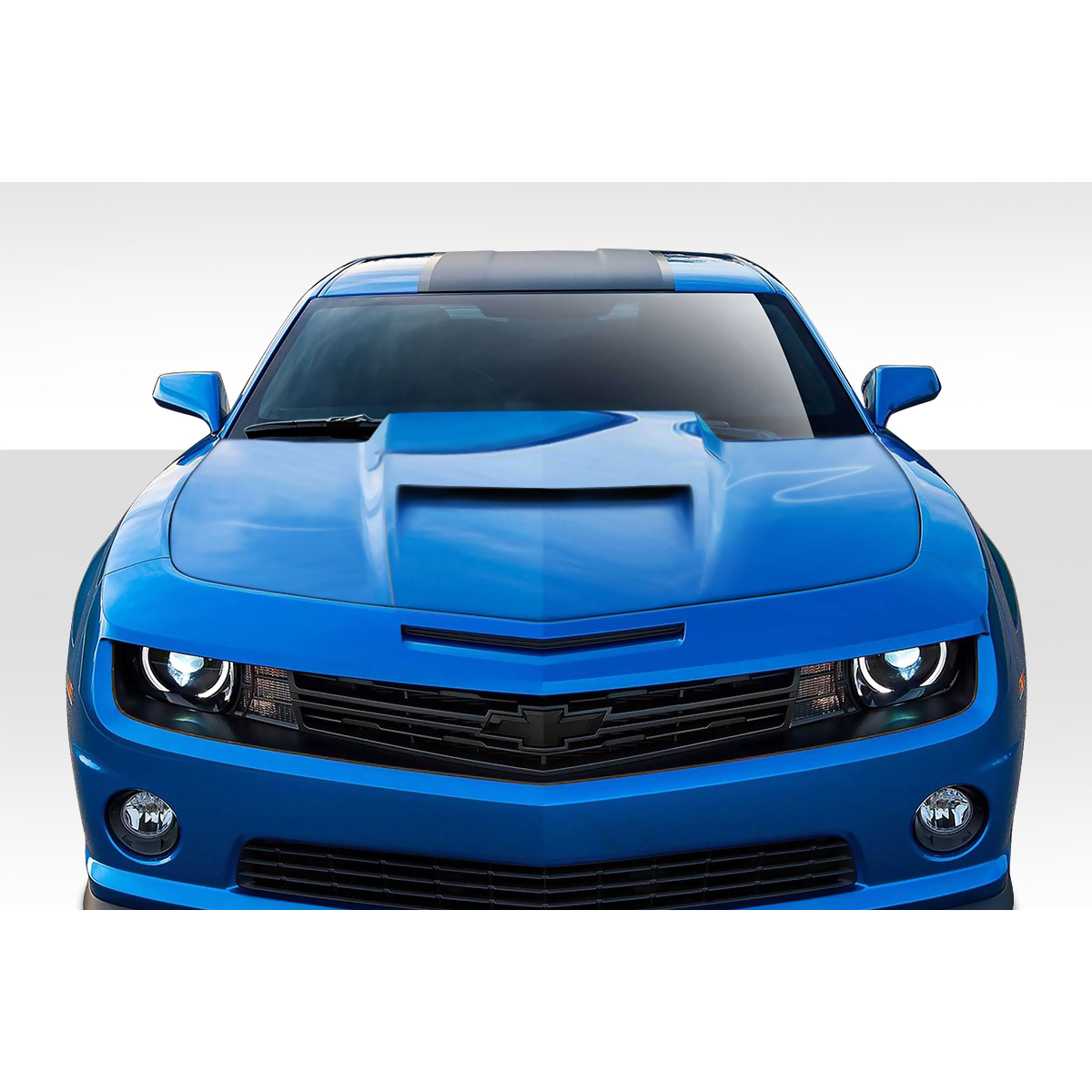 Modify your Chevrolet Camaro 2010 with our Exterior/Hoods - Front view of the vehicle at eye level