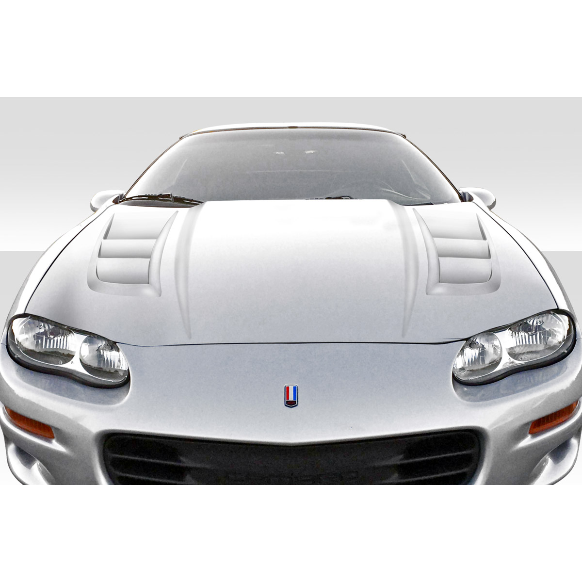 Modify your Chevrolet Camaro 1998 with our Exterior/Hoods - Front view angled downward at a slight incline