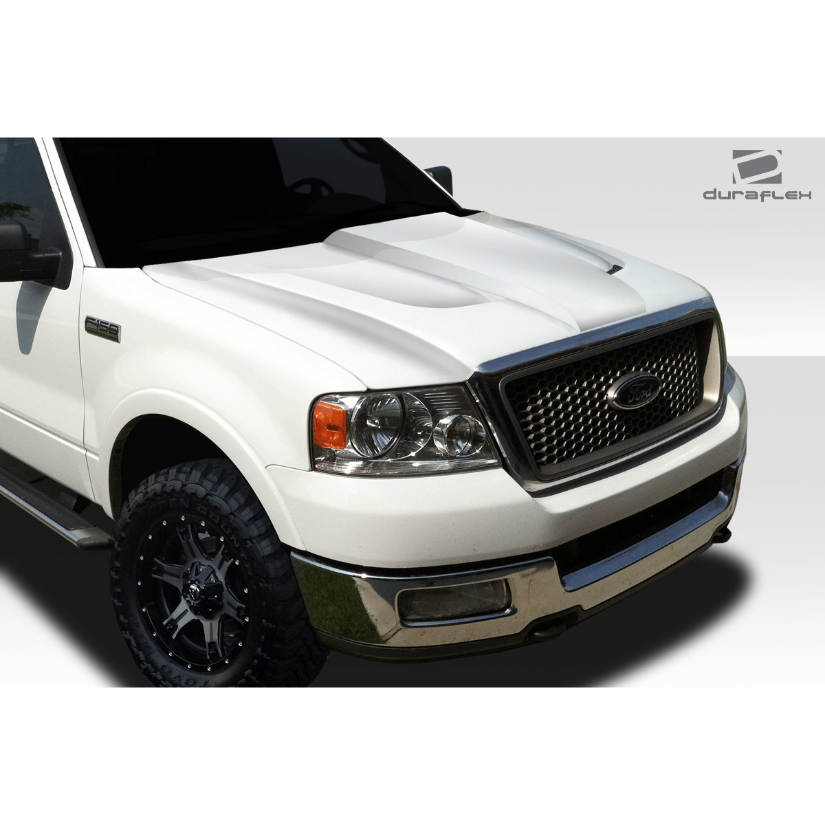 Modify your Ford F-150 2004 with our Exterior/Hoods - Front angle view of vehicle hood