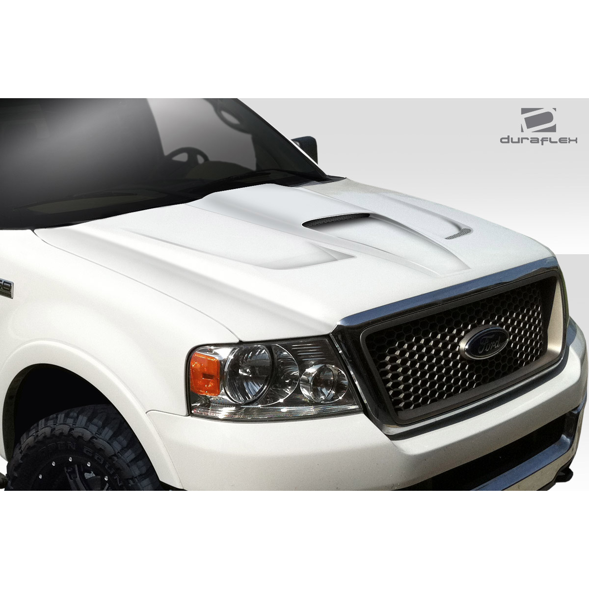 Modify your Ford F-150 2004 with our Exterior/Hoods - Front angle view of the hood part on vehicle