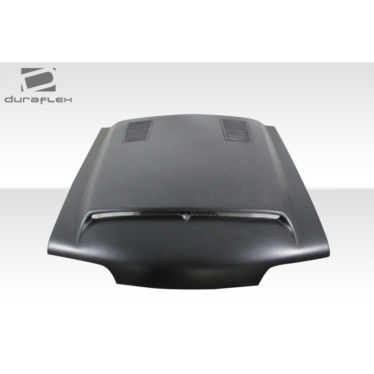 Modify your Ford Mustang 1987 with our Exterior/Hoods - Top down view of automotive hood angled straight