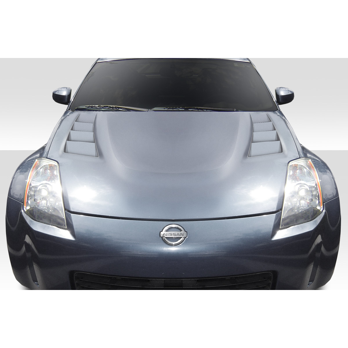 Modify your Nissan 350Z 2007 with our Exterior/Hoods - Front view of Nissan 350Z at eye level angle