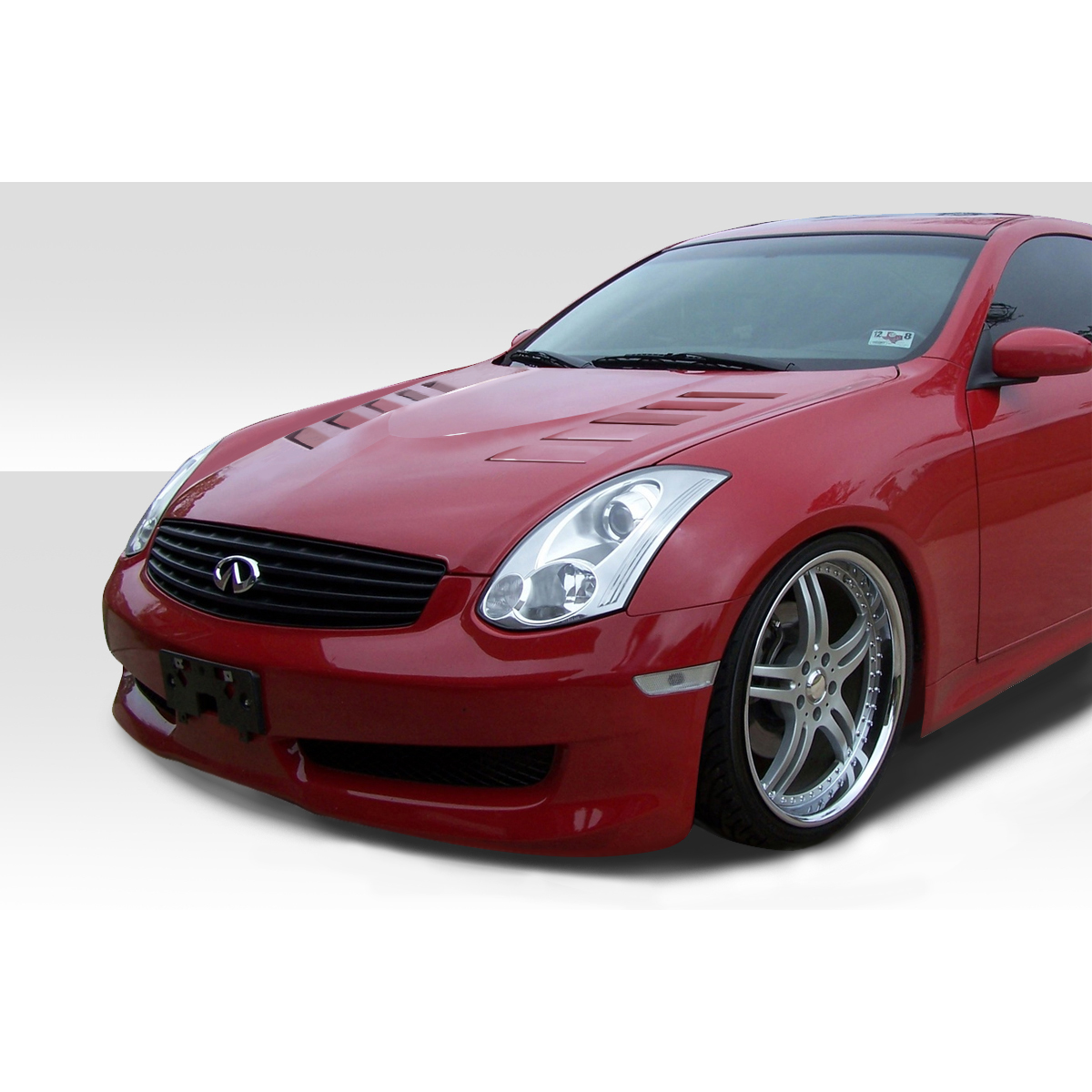 Modify your Infiniti G35 2003 with our Exterior/Hoods - Front angle view of car highlighting the hood