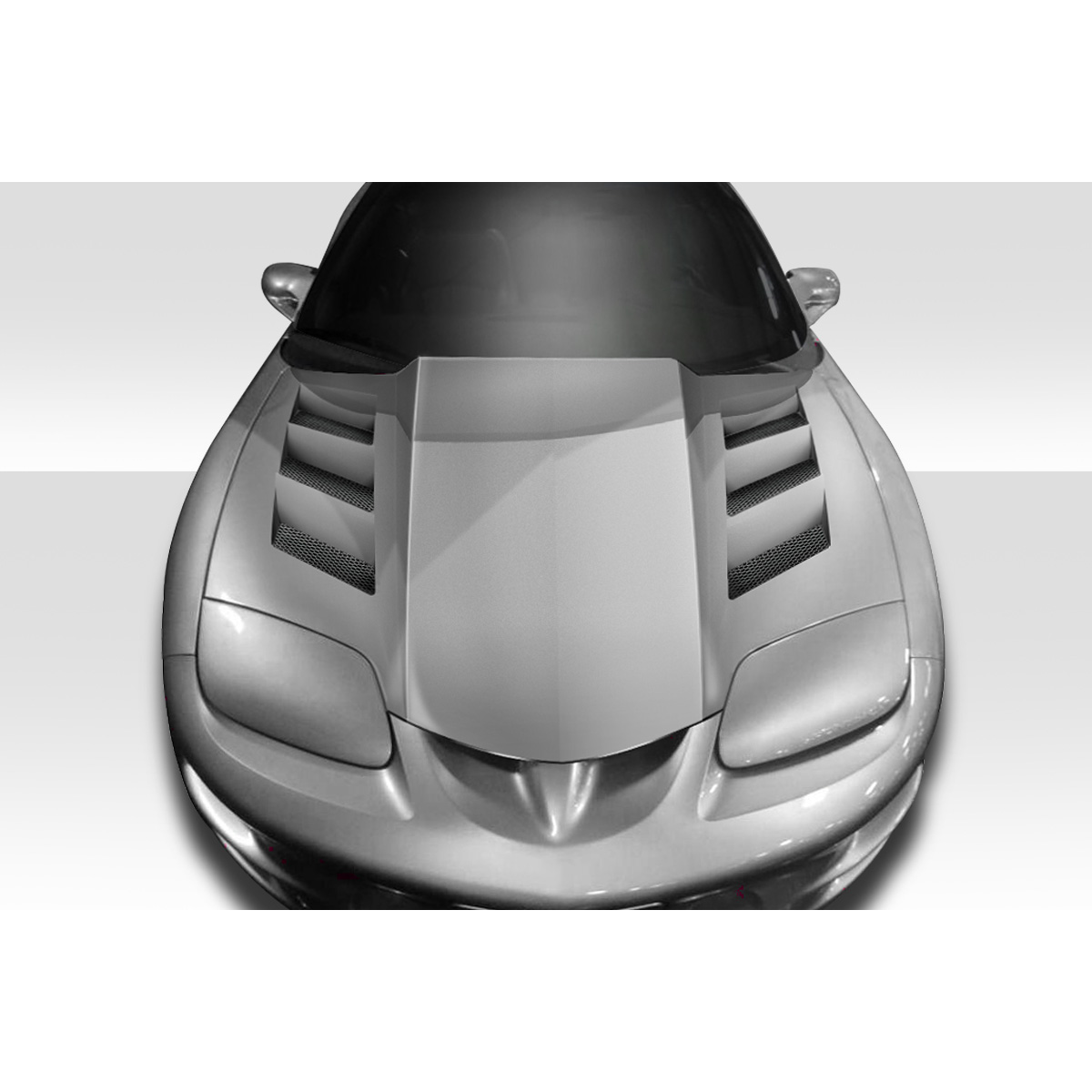 Modify your Pontiac Firebird 1998 with our Exterior/Hoods - Top view angle of the vehicle hood