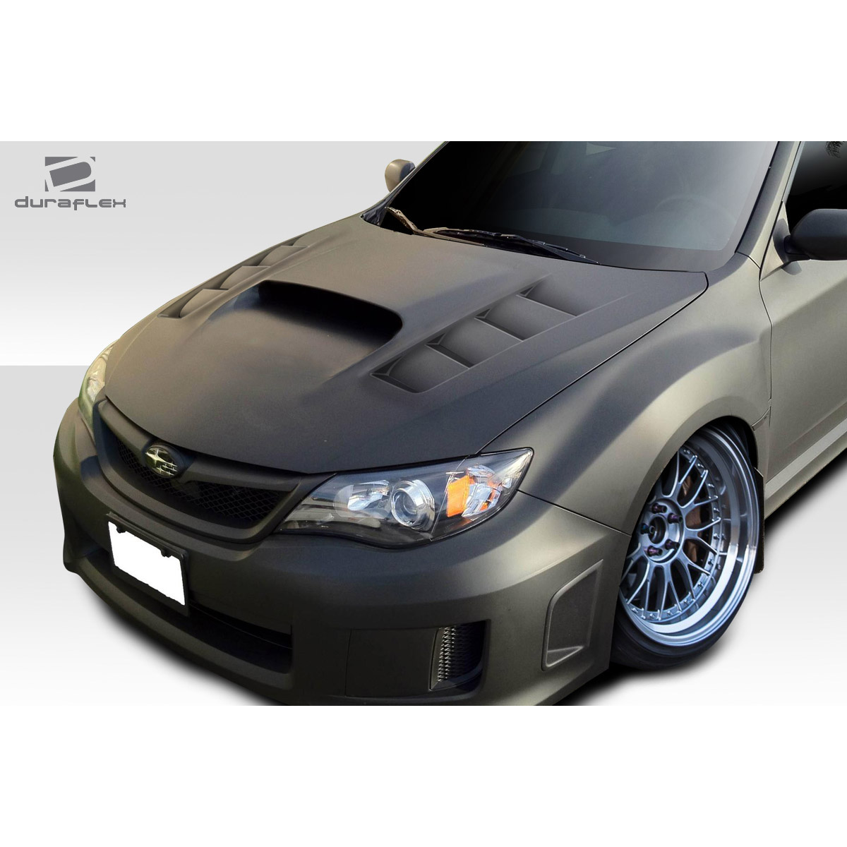 Modify your Subaru Impreza 2008 with our Exterior/Hoods - Front angle view of the vehicle's hood