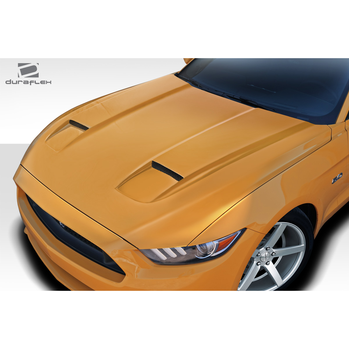 Modify your Ford Mustang 2015 with our Exterior/Hoods - Top-down angle view of the hood design