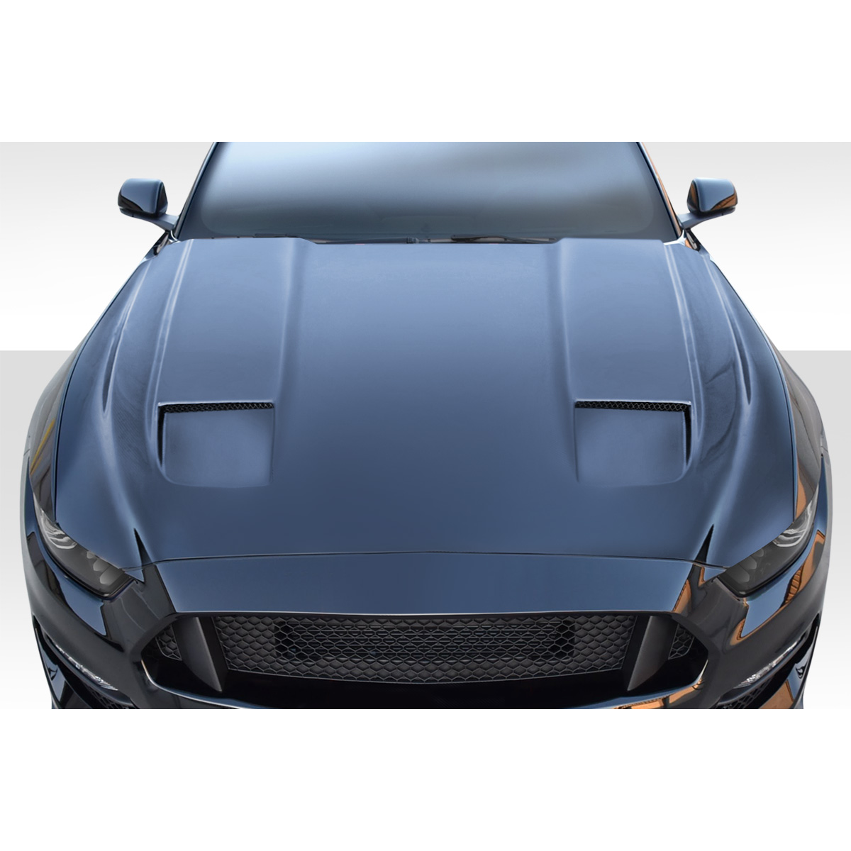 Modify your Ford Mustang 2015 with our Exterior/Hoods - Top down view of the vehicle hood