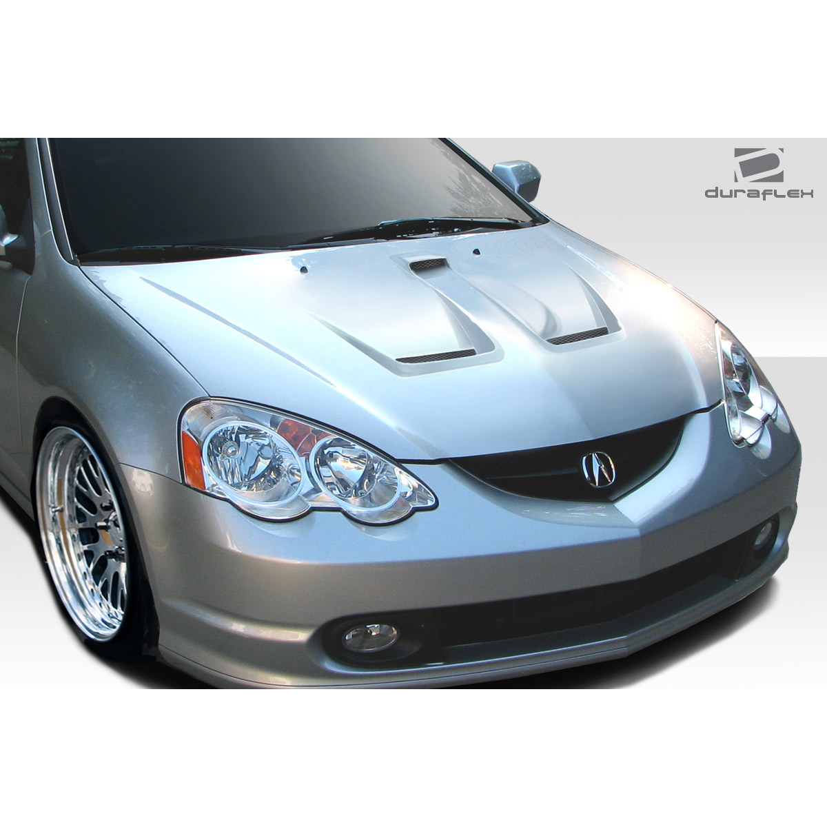 Modify your Acura RSX 2002 with our Exterior/Hoods - Part is viewed at a front three quarter angle