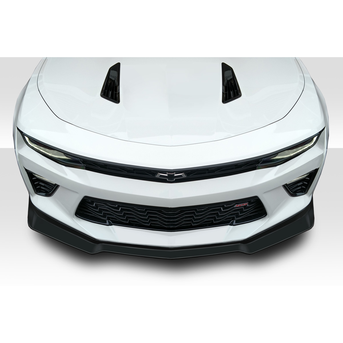 Modify your Chevrolet Camaro 2016 with our Exterior/Front Bumpers or Lips - Top view of front lip spoiler at a frontal angle