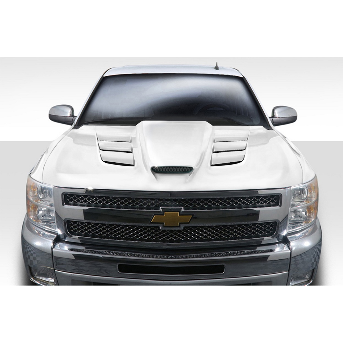 Modify your Chevrolet Silverado 2007 with our Exterior/Hoods - Front view of Chevrolet Silverado hood