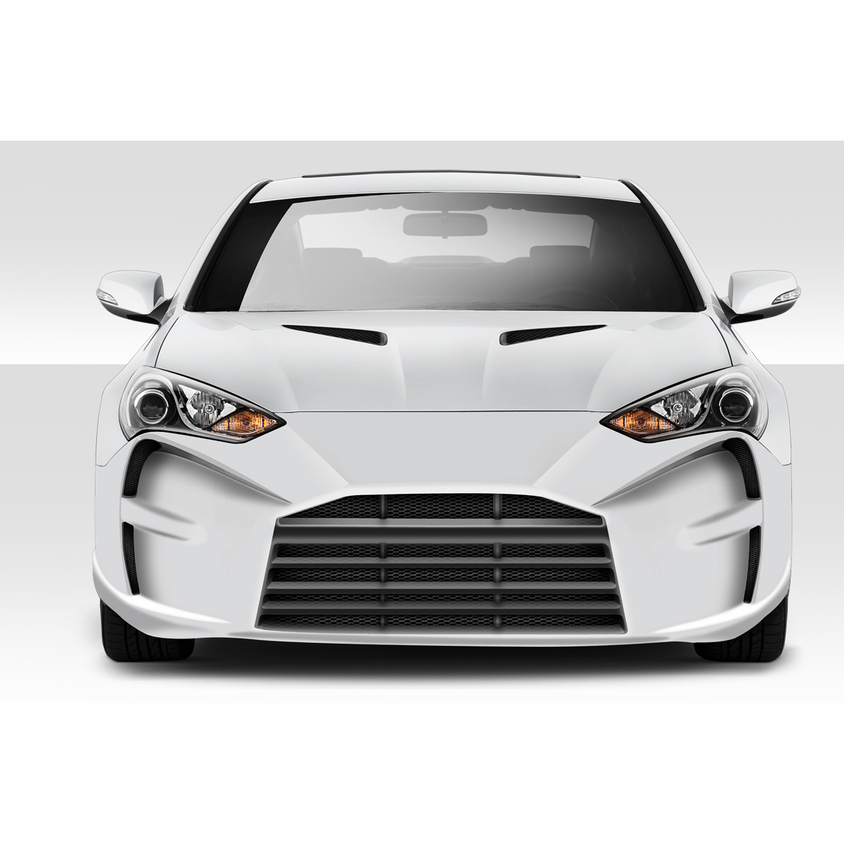 Modify your Genesis G70 2013 with our Exterior/Front Bumpers or Lips - Frontal view of vehicle bumper at head-on angle