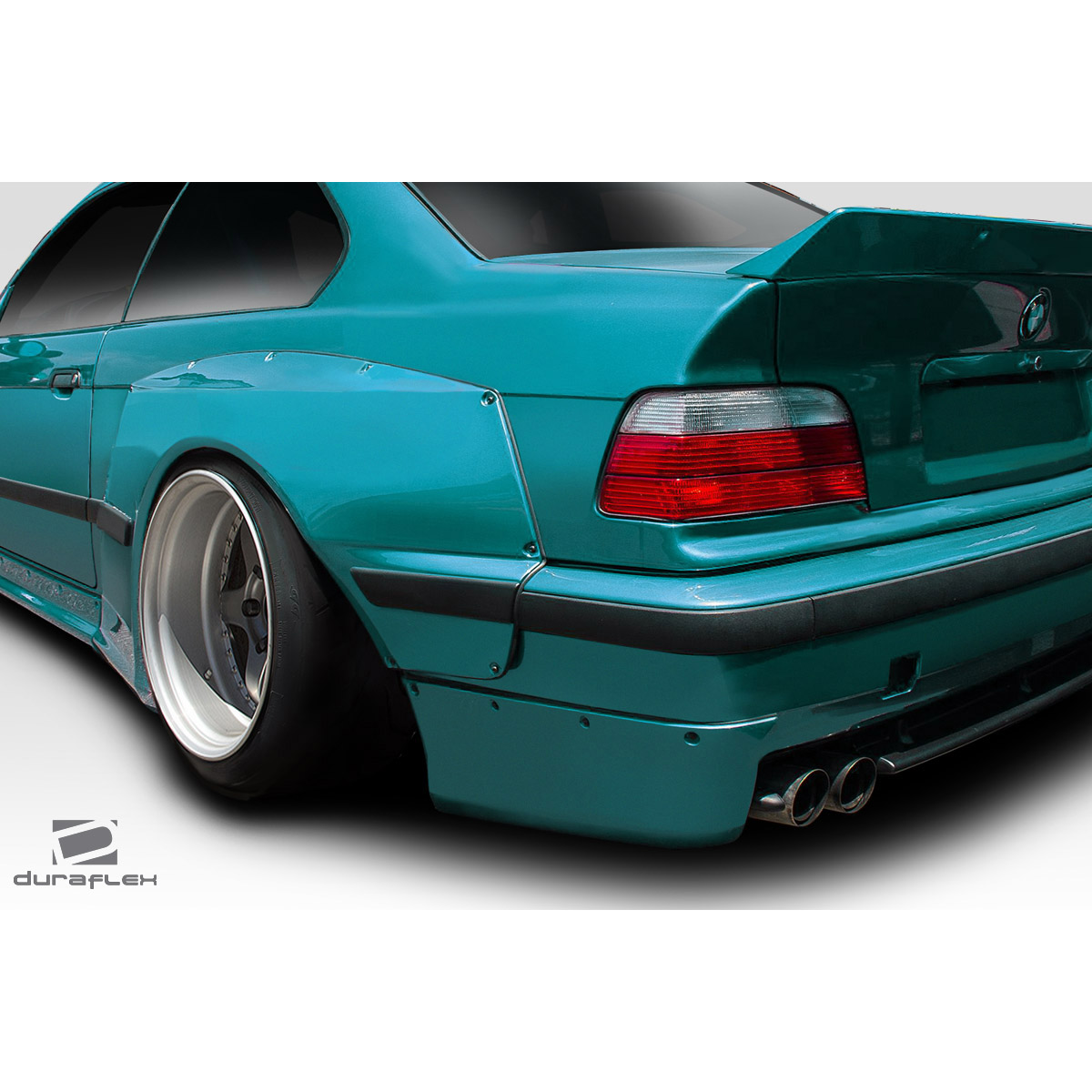 Modify your BMW 3-Series 1992 with our Exterior/Complete Body Kits - Angled view of rear fenders of BMW 3 Series