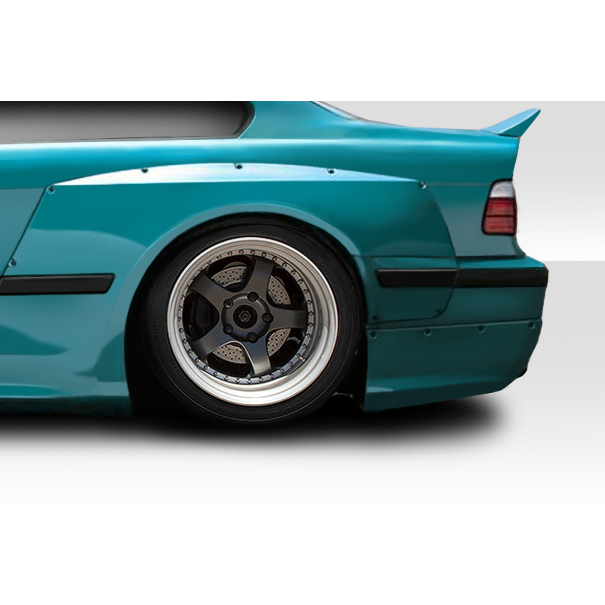 Modify your BMW 3-Series 1992 with our Exterior/Complete Body Kits - Image shows rear side angle of a BMW