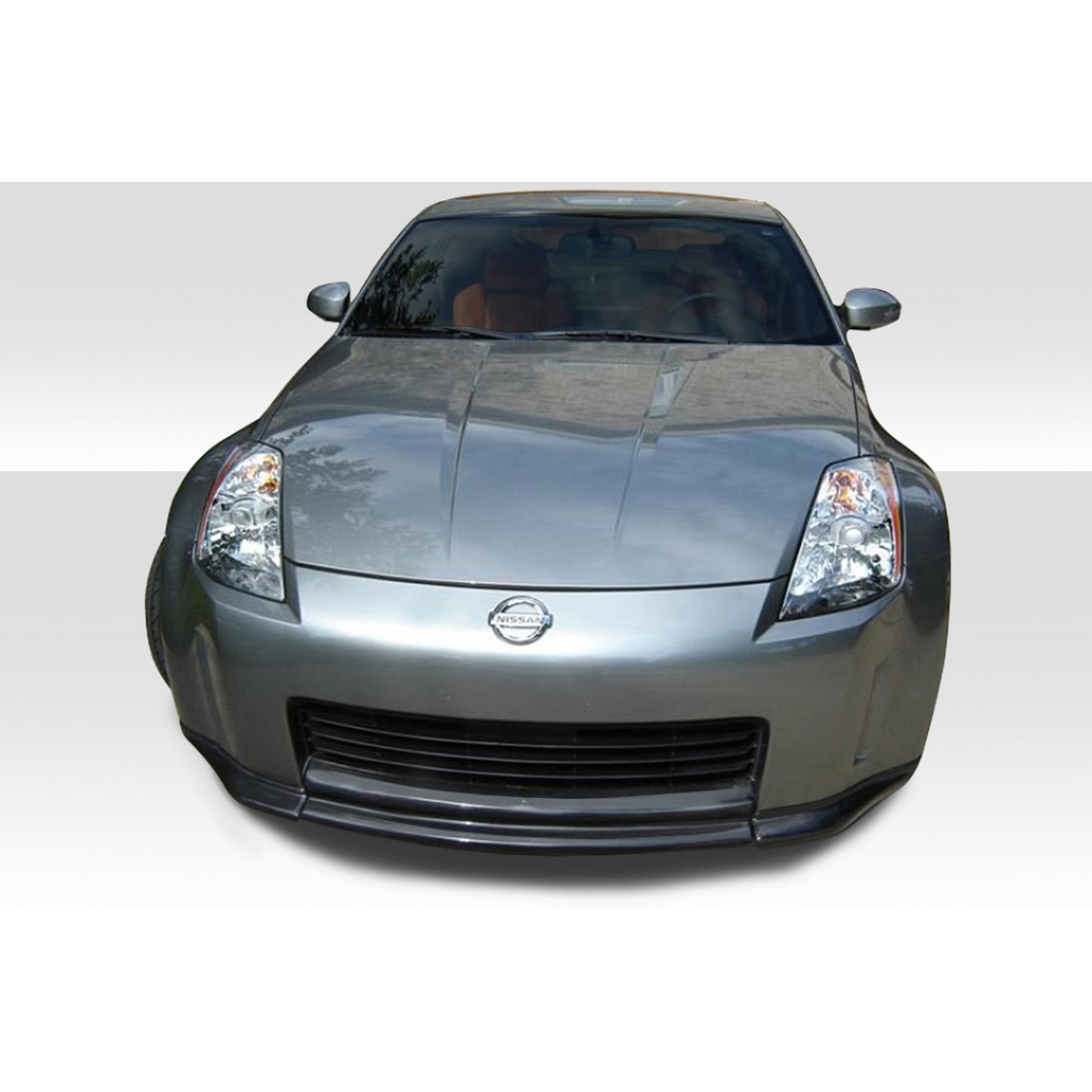 Modify your Nissan 350Z 2003 with our Exterior/Front Bumpers or Lips - Front view of the vehicle at a zero degree angle