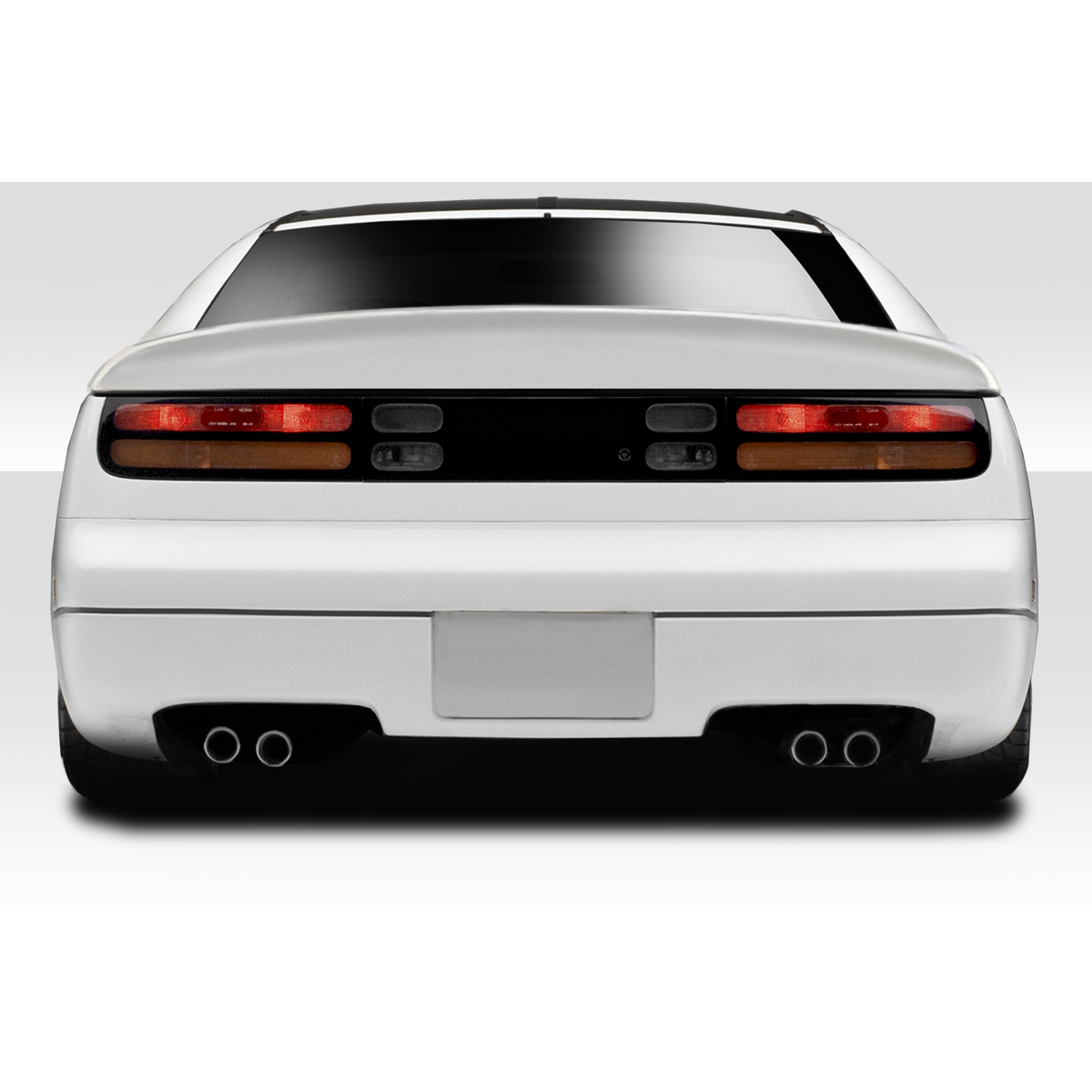 Modify your Nissan 300ZX 1990 with our Exterior/Wings - Rear view of a white Nissan 300ZX at eye level