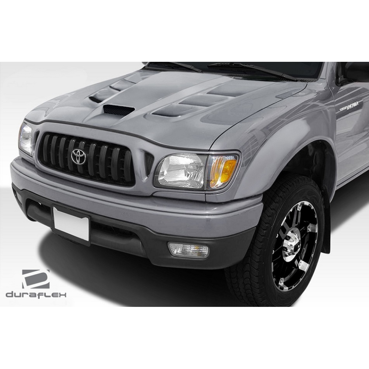 Modify your Toyota Tacoma 2001 with our Exterior/Hoods - Front angle view of hood and vehicle details