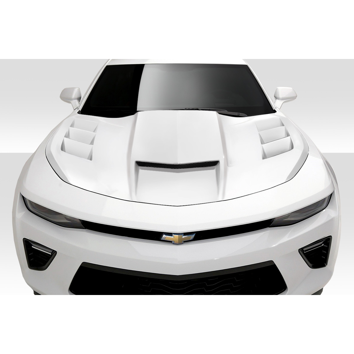 Modify your Chevrolet Camaro 2016 with our Exterior/Hoods - Front view of vehicle at eye level angle