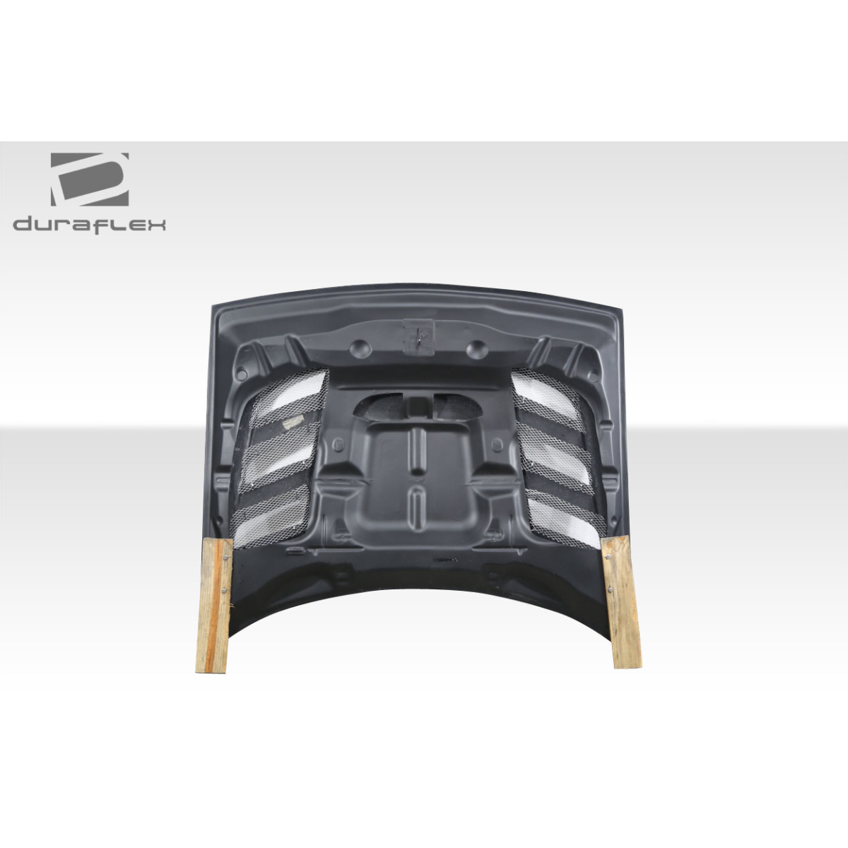 Modify your Dodge Challenger 2008 with our Exterior/Hoods - Top view angle of hood part with curved edges