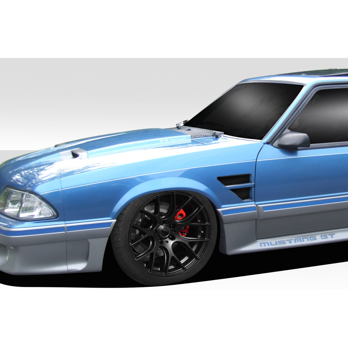 Modify your Ford Mustang 1987 with our Exterior/Fenders - Angled from the front left side showing fender