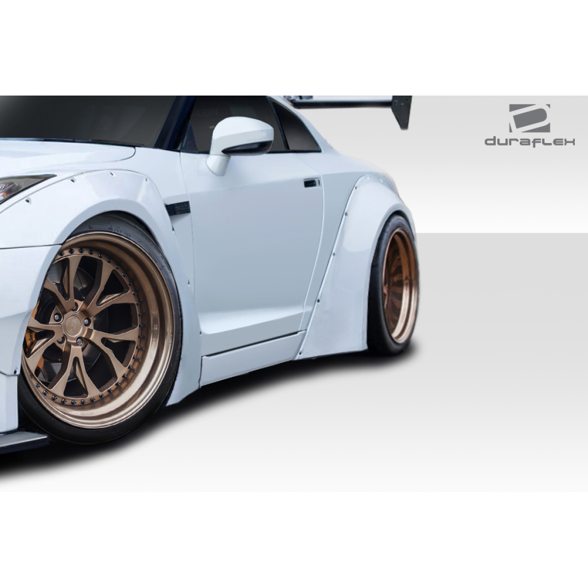 Modify your Nissan GT-R 2009 with our Exterior/Complete Body Kits - Angle shows the rear fender flares from side view