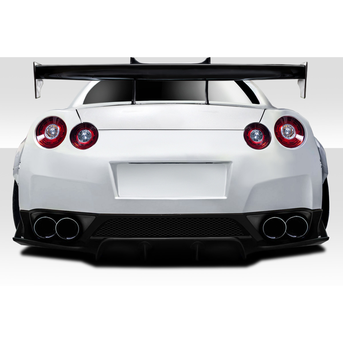 Modify your Nissan GT-R 2009 with our Exterior/Complete Body Kits - Rear view of the car from a straight angle