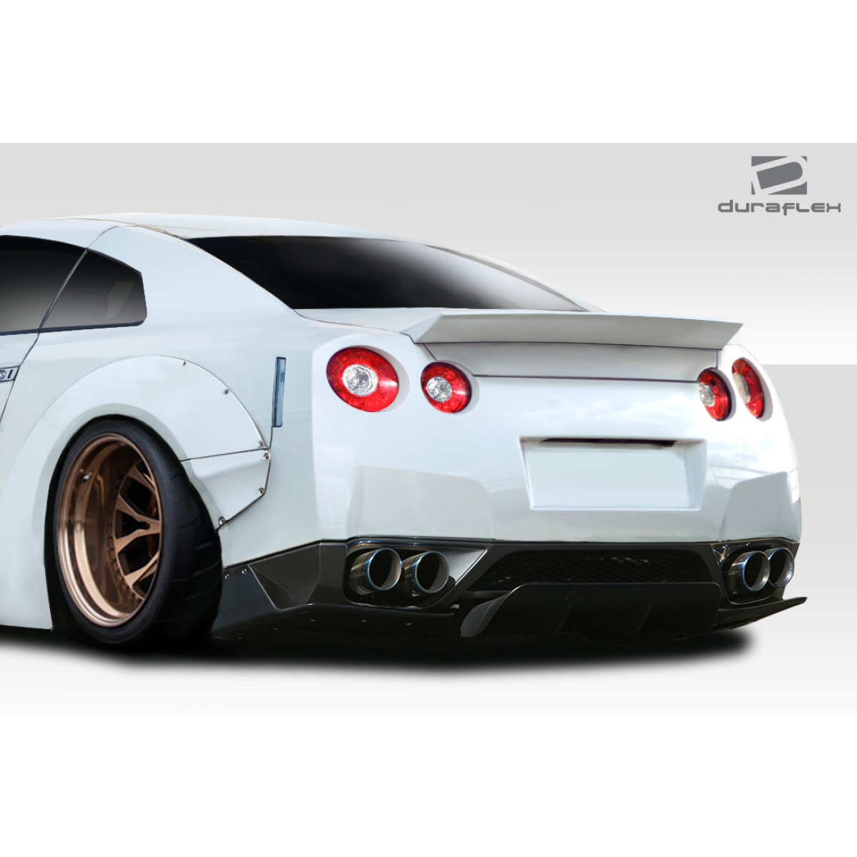 Modify your Nissan GT-R 2009 with our Exterior/Complete Body Kits - Rear angle view of a Nissan GT-R R35 spoiler