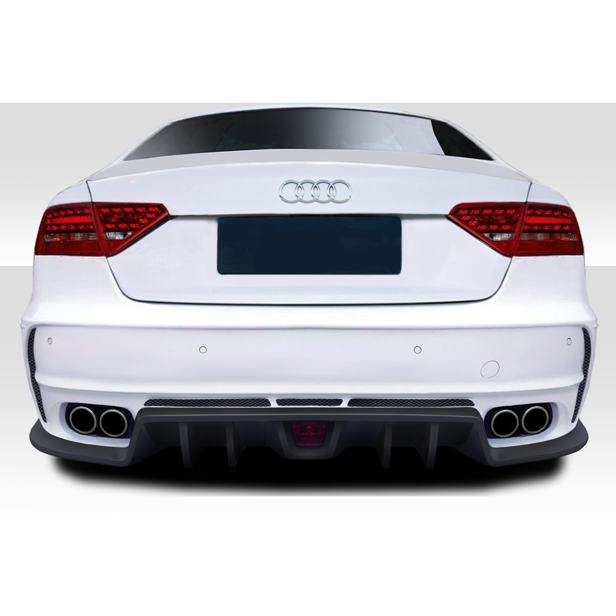 Modify your Audi A5 2008 with our Exterior/Rear Bumpers or Lips - View from the rear at a straight angle