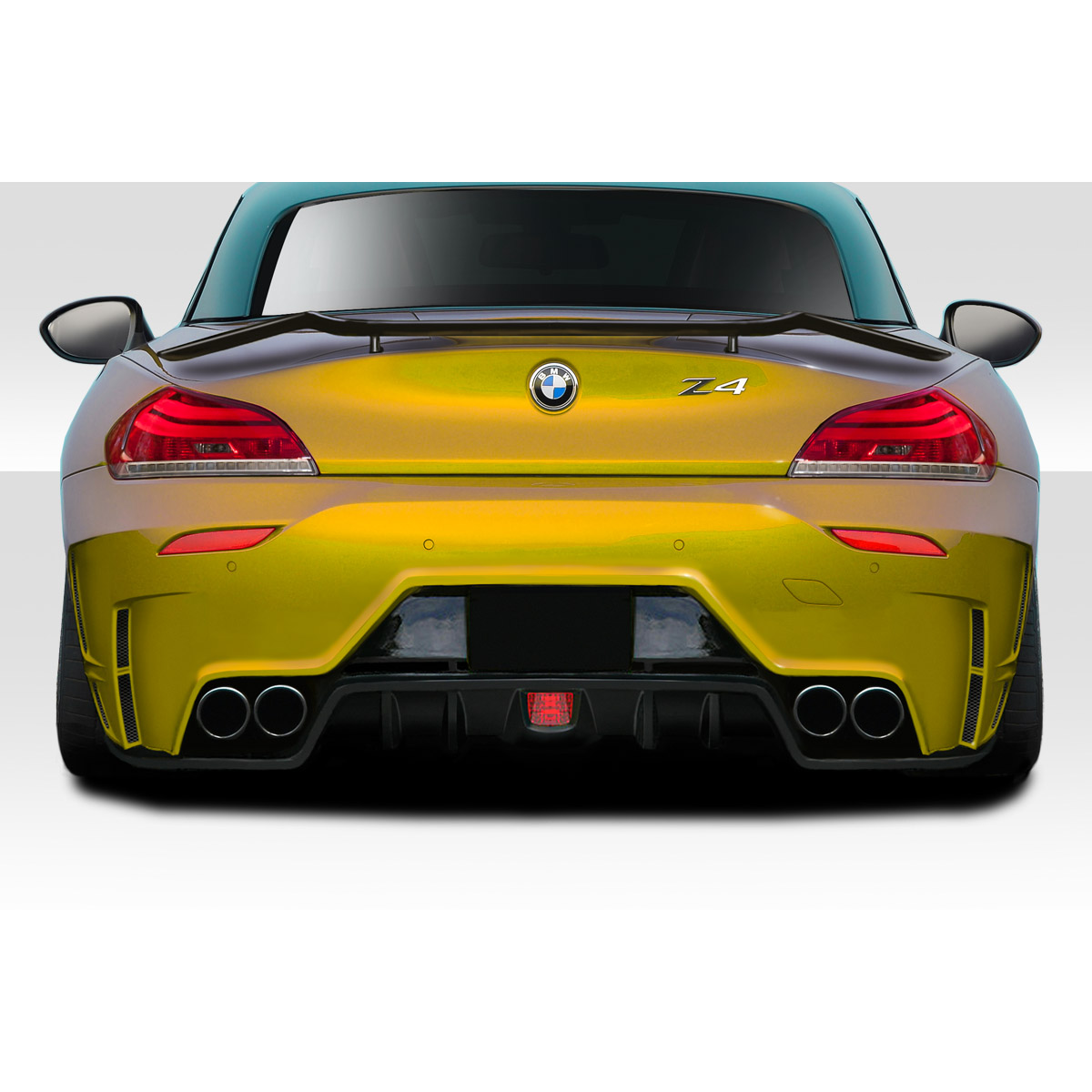 Modify your BMW Z4 2009 with our Exterior/Rear Bumpers or Lips - Rear view of the car at a straight angle